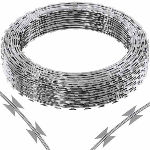 900mm coil diameter concertina razor wire hot sale cheap barbed wire 450mm coil diameter  razor barbed wire