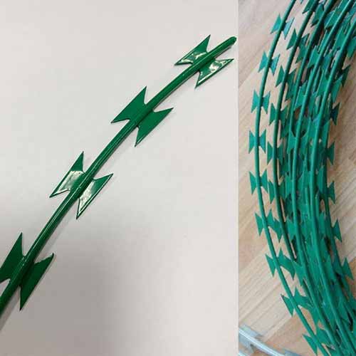 Powder Coated Steel Barbed Razor Wire