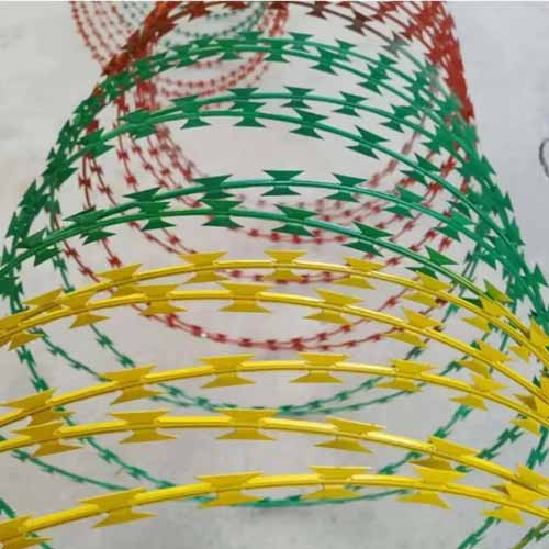 Hot-Dipped Galvanized or PVC Coated razor blade wire/concertina razor wire